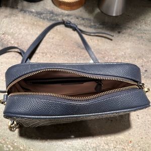 Michael Kors navy & white leather cross body handbag